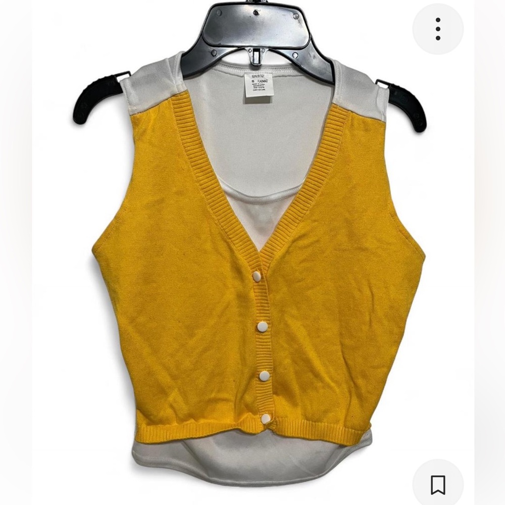 Vibrant Yellow Button-Up Tank Top